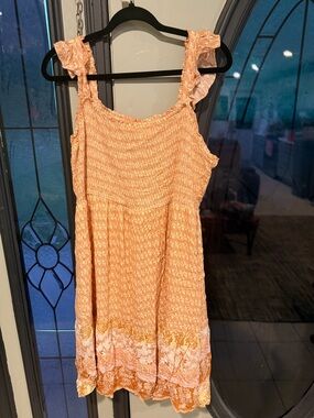 Maurices Peach Textured Smocked Dress